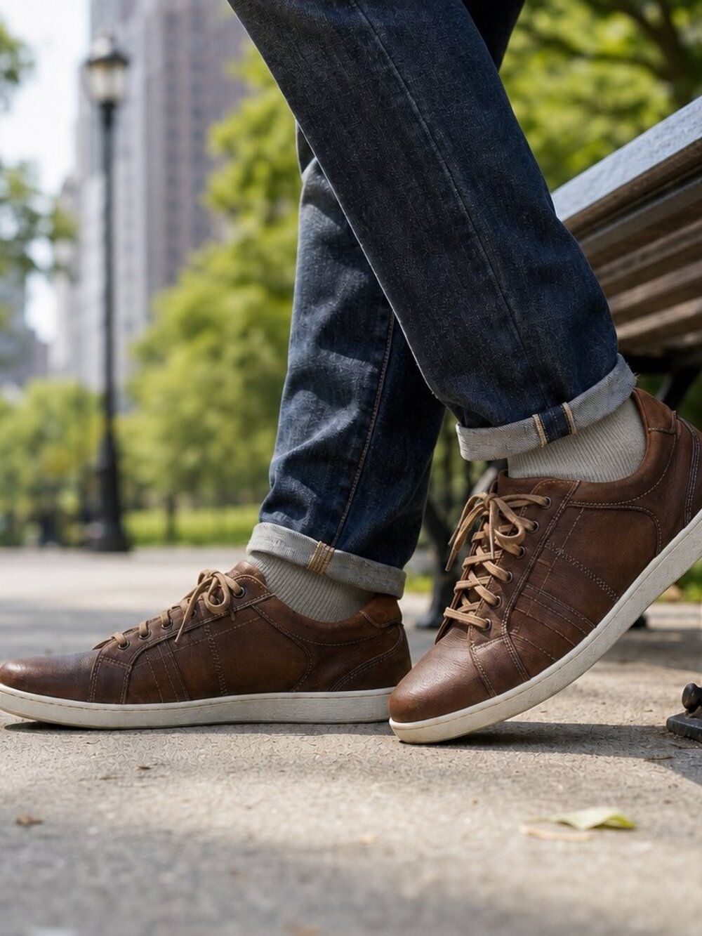 Franco Fortini Men's Size 13 Milan Brown Leather Oxford Style Sneakers 317180